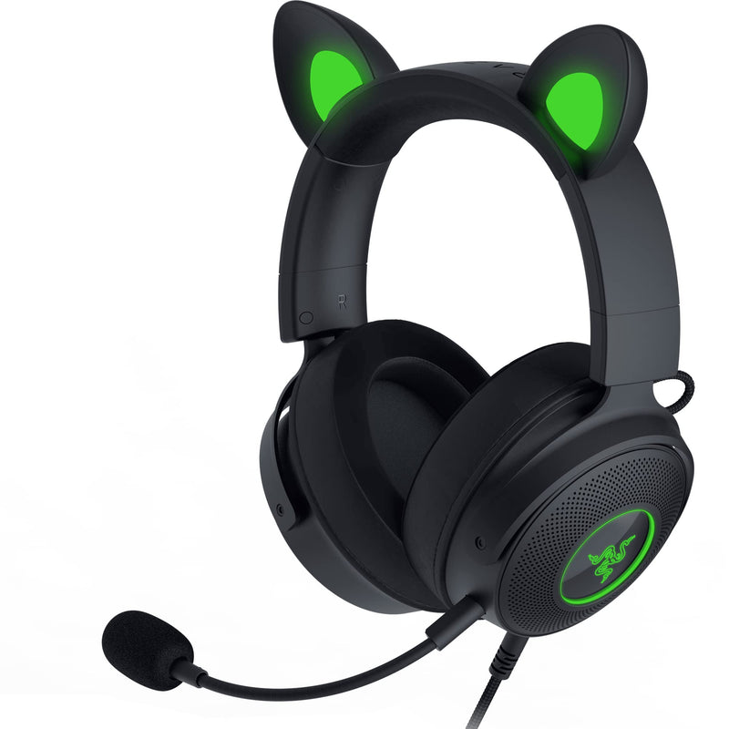 Razer Kraken Kitty Edition V2 Pro - Wired RGB Headset with Interchangeable Ears (Interchangeable Ears, Stream Reactive Lighting, TriForce Titanium 50mm Drivers, HyperClear Cardioid Mic