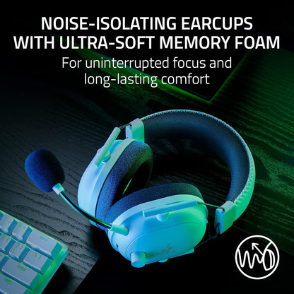 Razer BlackShark V2 Pro (2023) - Premium Wireless E-Sports Headset (HyperClear Super Wideband Mic, TriForce Titanium 50mm Driver, HyperSpeed Wireless Technology, Up to 70hrs Battery