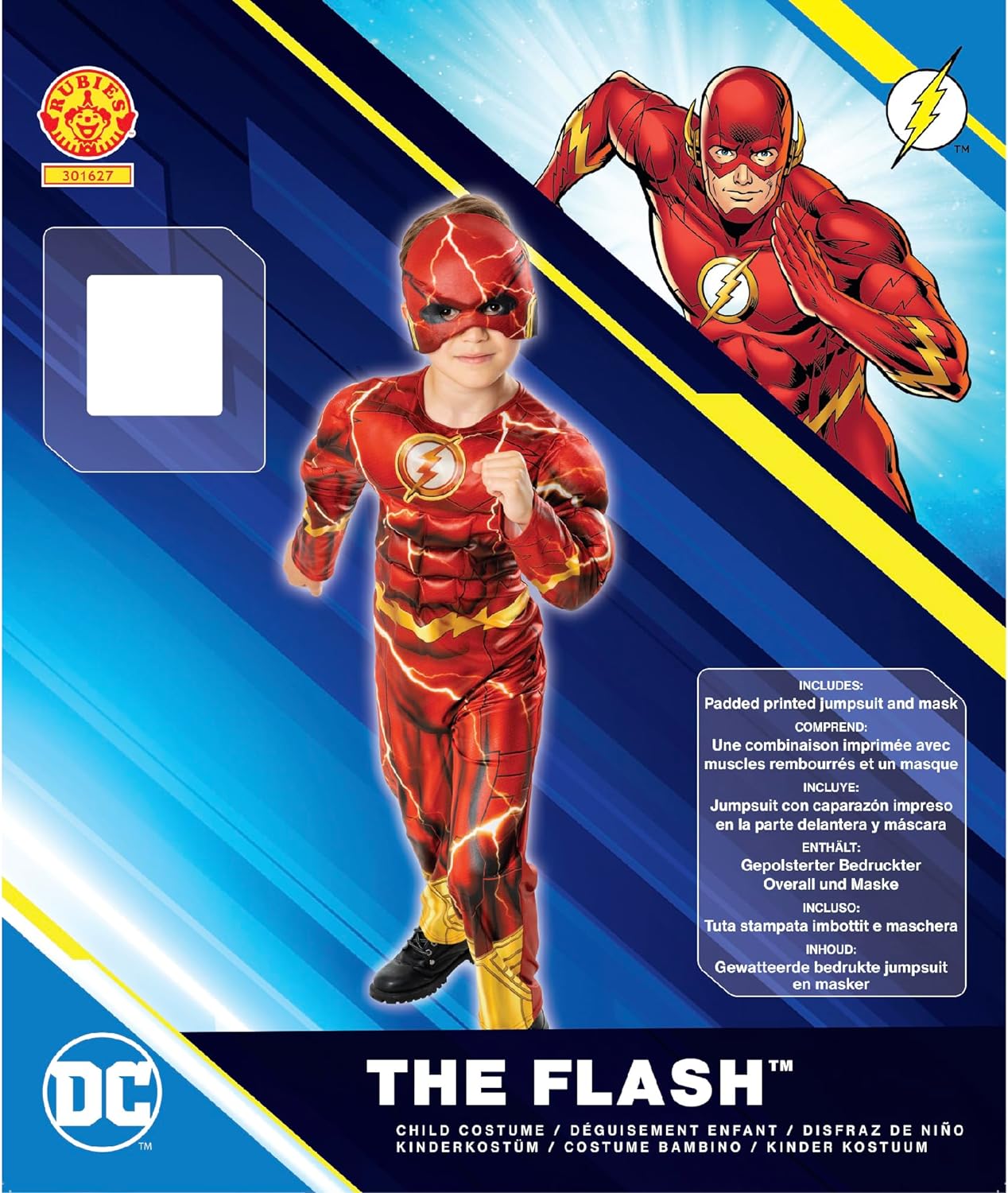Rubie's Official DC The Flash Child Costume, Kids Superhero Fancy Dress