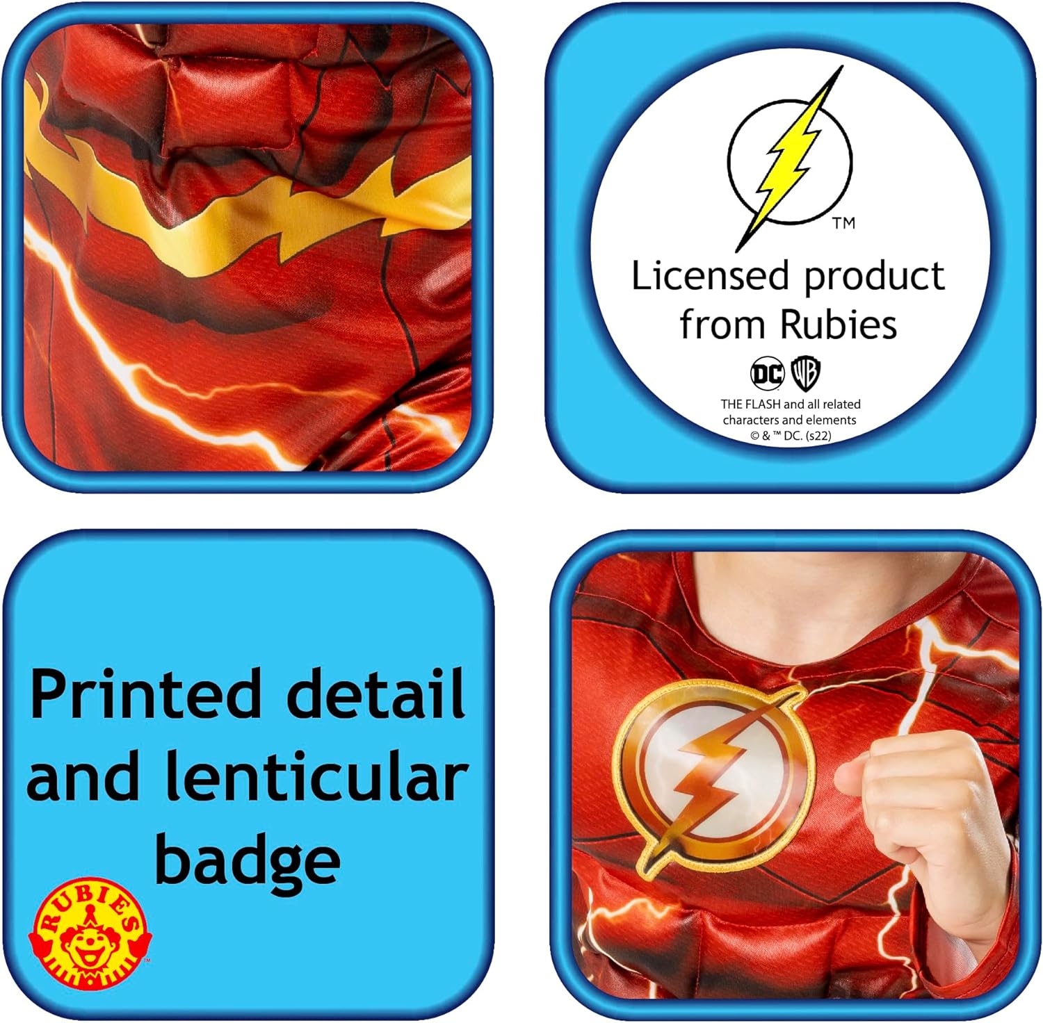 Rubie's Official DC The Flash Child Costume, Kids Superhero Fancy Dress