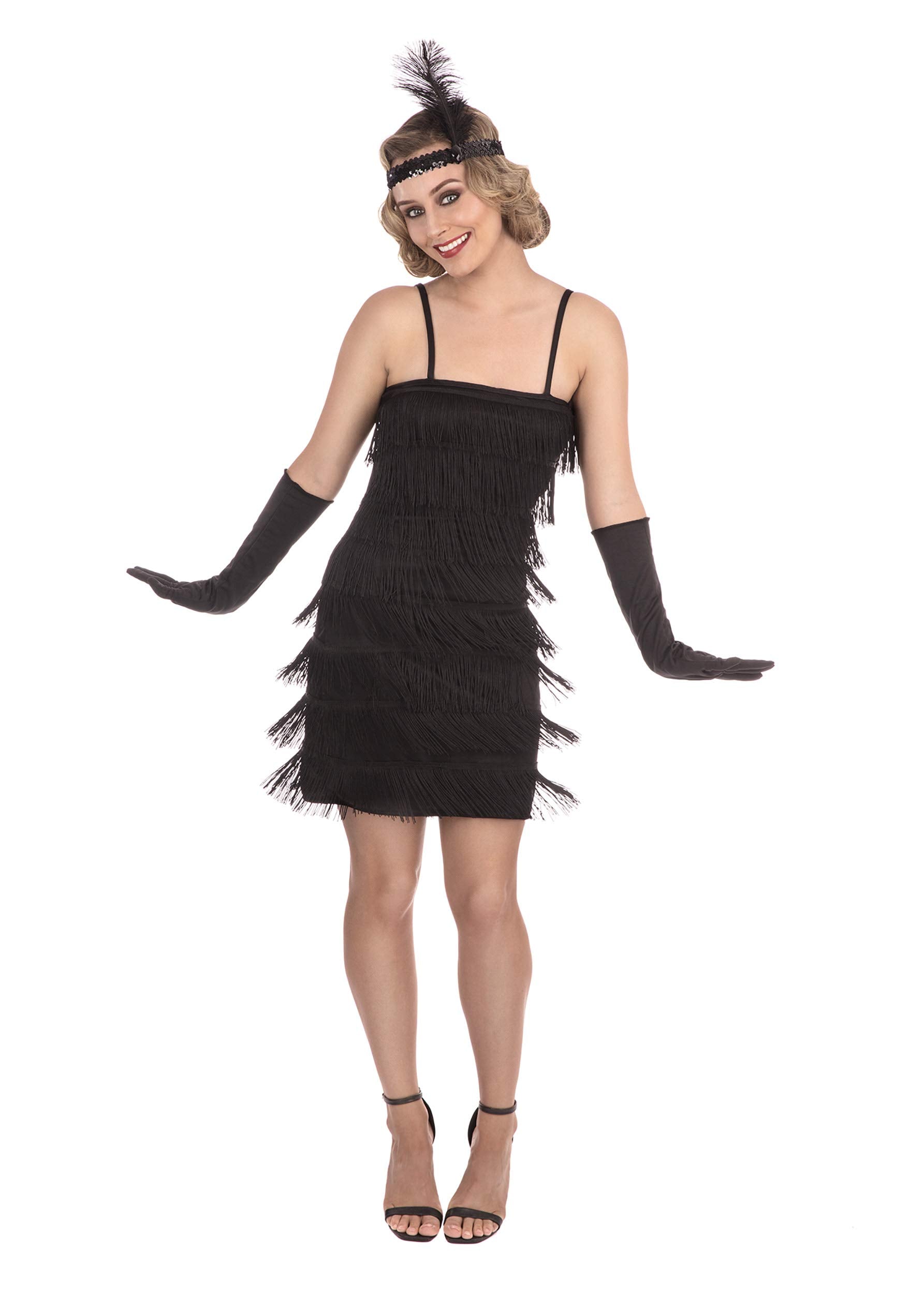 Bristol Novelty Flapper Dress Black Costume Set