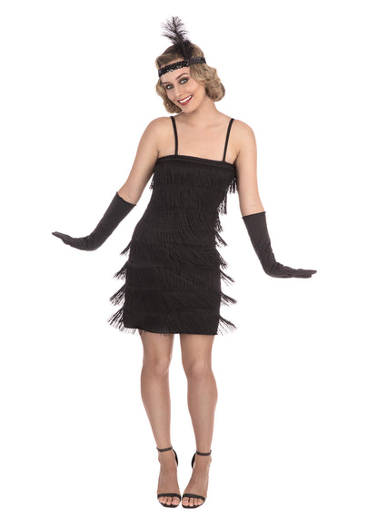Bristol Novelty Flapper Dress Black Costume Set