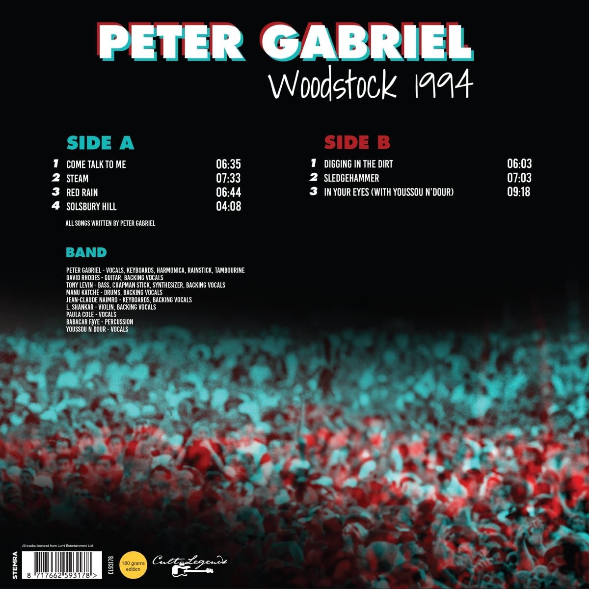 Peter Gabriel Woodstock 1994. LP.