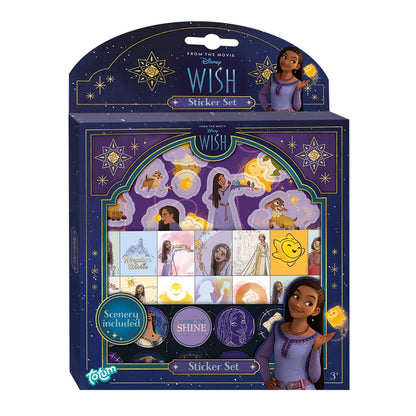 Totum Disney Wish Sticker Set, 3 Pages and Scenery Board, for Creativity, Scrapbooking or Decorating. Suits Ages 3 Years +