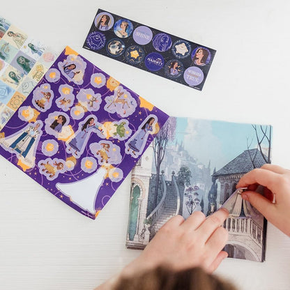 Totum Disney Wish Sticker Set, 3 Pages and Scenery Board, for Creativity, Scrapbooking or Decorating. Suits Ages 3 Years +