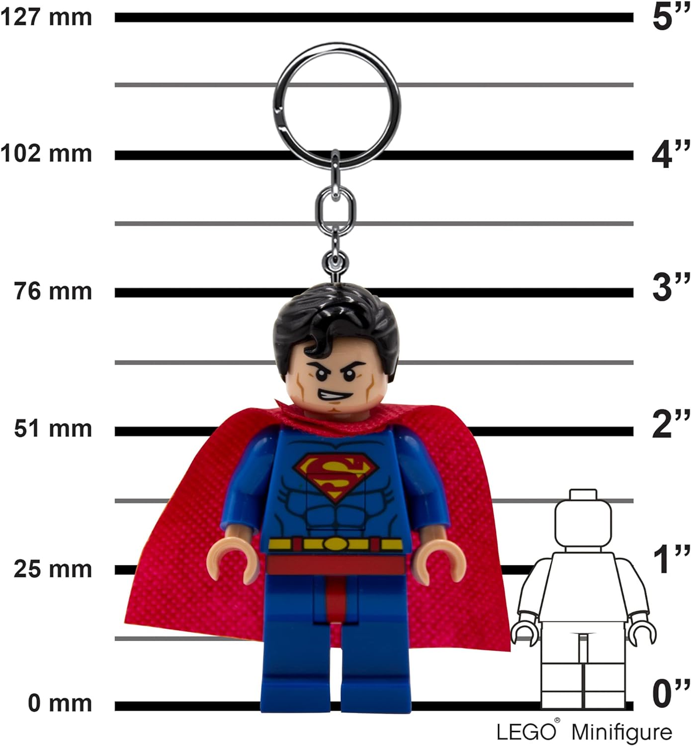 LEGO DC Super Heroes Keychain Light - Superman - 3 Inch Tall Figure (KE39H), Blue, S