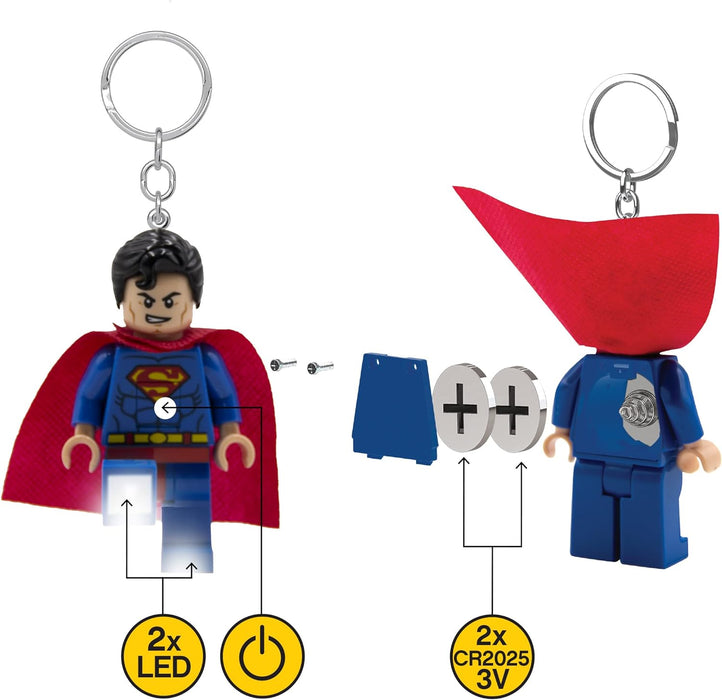 LEGO DC Super Heroes Keychain Light - Superman - 3 Inch Tall Figure (KE39H), Blue, S