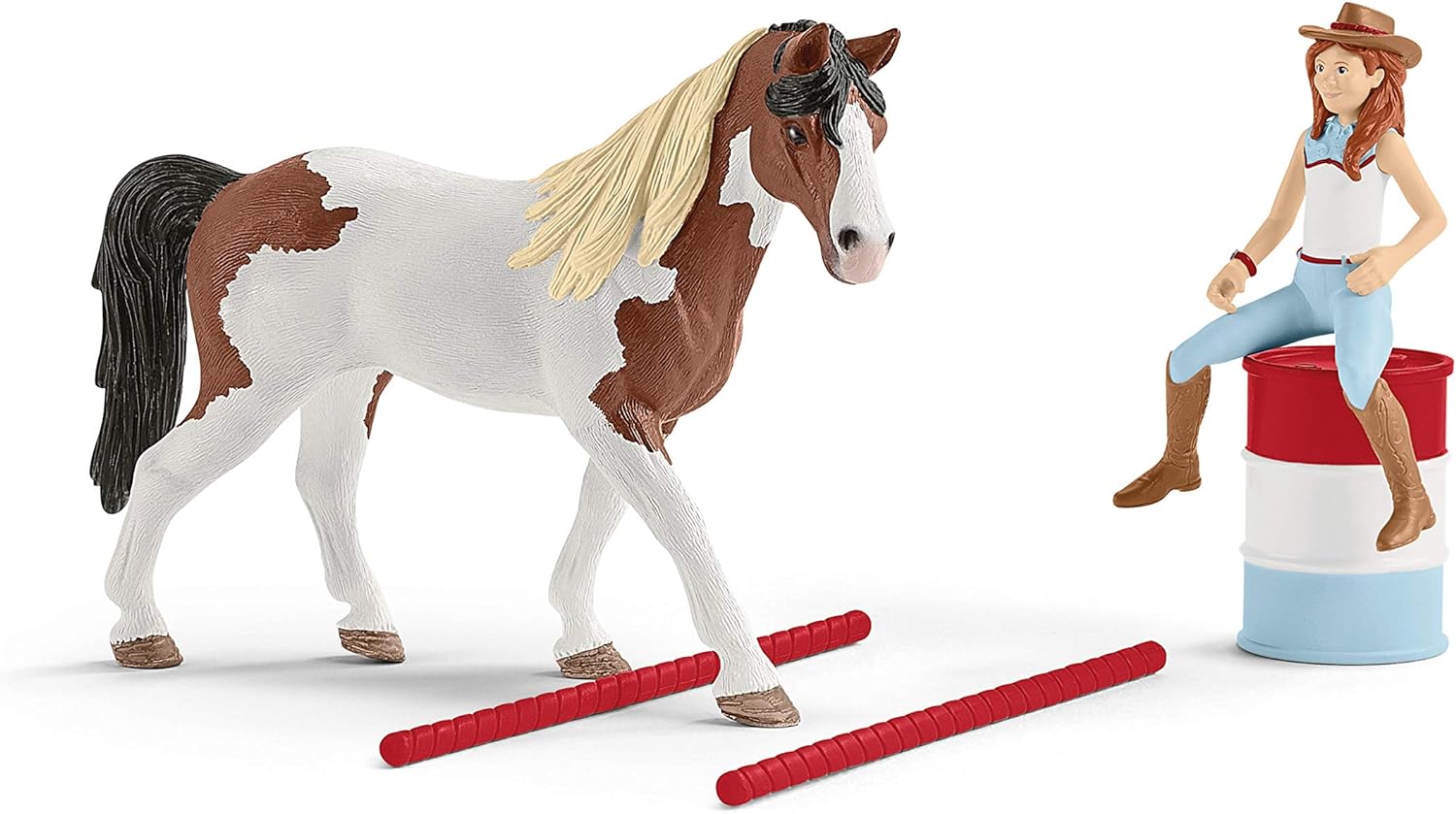 schleich HORSE CLUB 42441 12-Teiliges Pferde Set Hannahs Reitpferd - Rodeo-Reiten mit Cowgirl und Pferd, Realistisches Western Rodeo Bauernhof Pferde Spielzeug für Jungen und Mädchen ab 5 Jahren