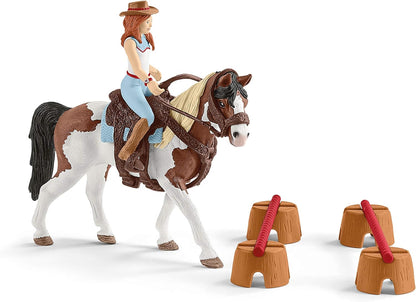 schleich HORSE CLUB 42441 12-Teiliges Pferde Set Hannahs Reitpferd - Rodeo-Reiten mit Cowgirl und Pferd, Realistisches Western Rodeo Bauernhof Pferde Spielzeug für Jungen und Mädchen ab 5 Jahren