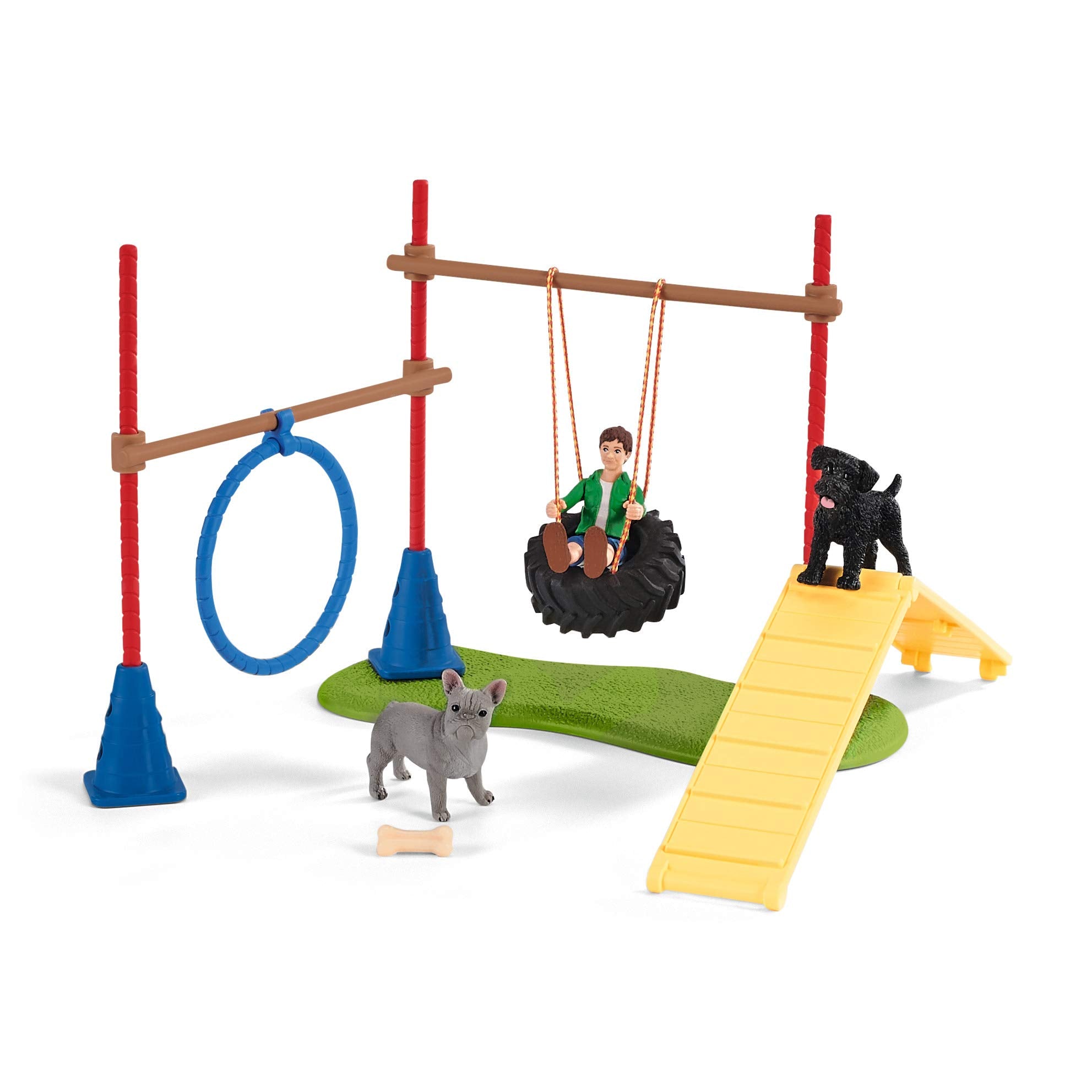 SCHLEICH 42536 Puppy Agility Training Farm World Toy Playset for children aged 3-8 Years