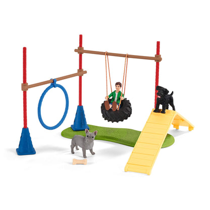 SCHLEICH 42536 Puppy Agility Training Farm World Toy Playset for children aged 3-8 Years