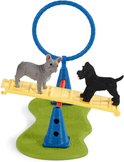 SCHLEICH 42536 Puppy Agility Training Farm World Toy Playset for children aged 3-8 Years