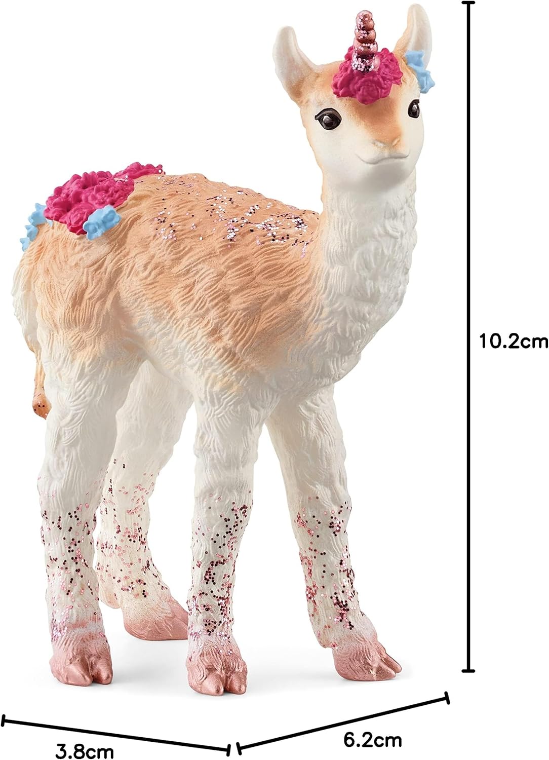 schleich BAYALA 70743 Mythisch Verziertes Rosa Lama Einhorn - Mit Glitzernden Details und Glänzendem Spiralhorn, Robustes und Fantasievolles Figuren Einhorn Spielzeug ab 5
