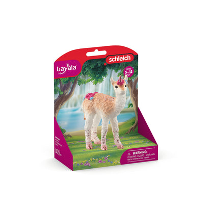 schleich BAYALA 70743 Mythisch Verziertes Rosa Lama Einhorn - Mit Glitzernden Details und Glänzendem Spiralhorn, Robustes und Fantasievolles Figuren Einhorn Spielzeug ab 5