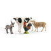 schleich FARM WORLD - Starter Set, Includes 4 x Collectable Toy Farm Animals, Cow, Sheep, Donkey Foal and Rooster Animals Toys for Kids ages 3+