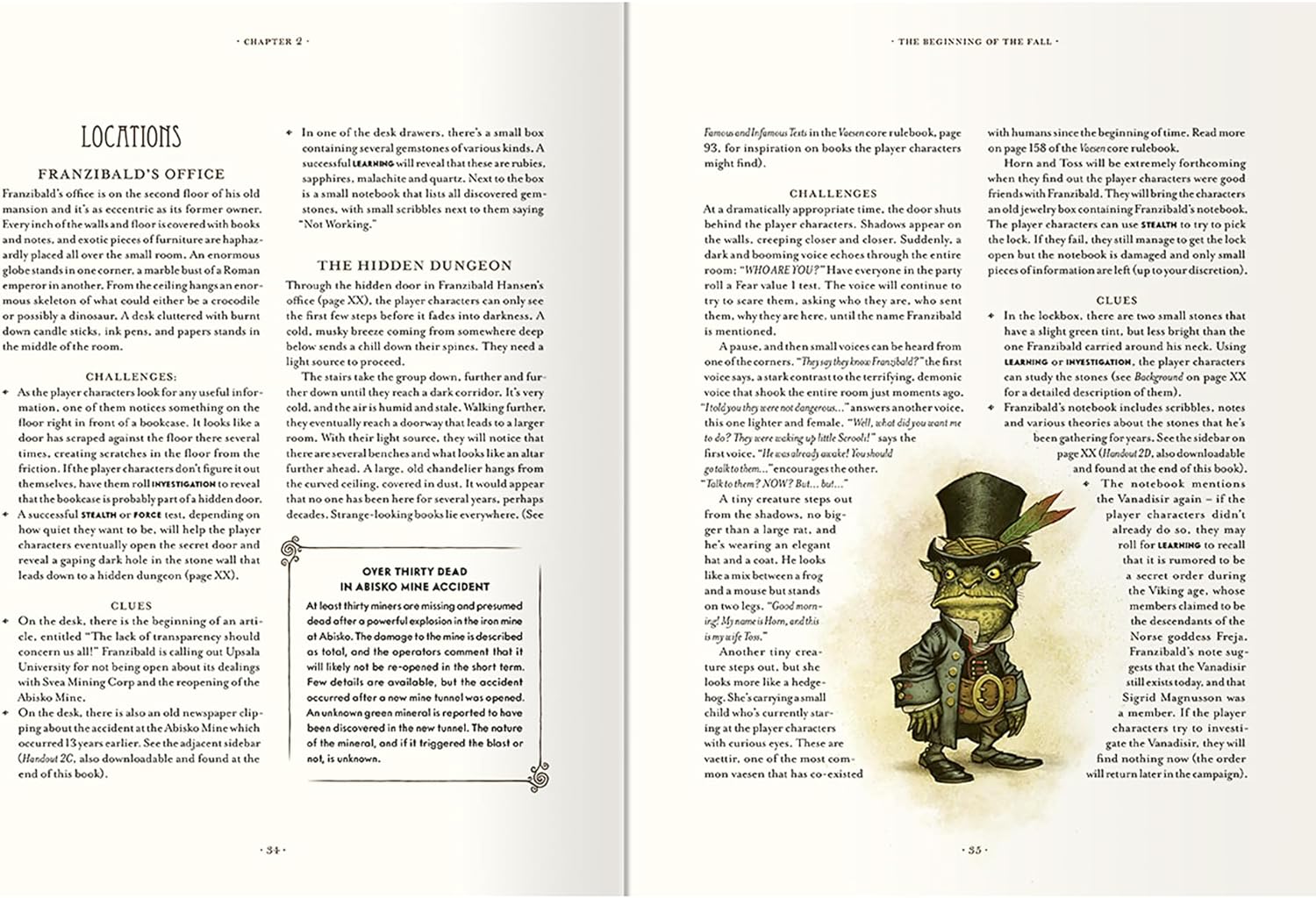Vaesen: Lost Mountain Saga - Hardback RPG Book, Nordic Horror Roleplaying, 5 Mysteries, Adventure Module, Free League Publishing