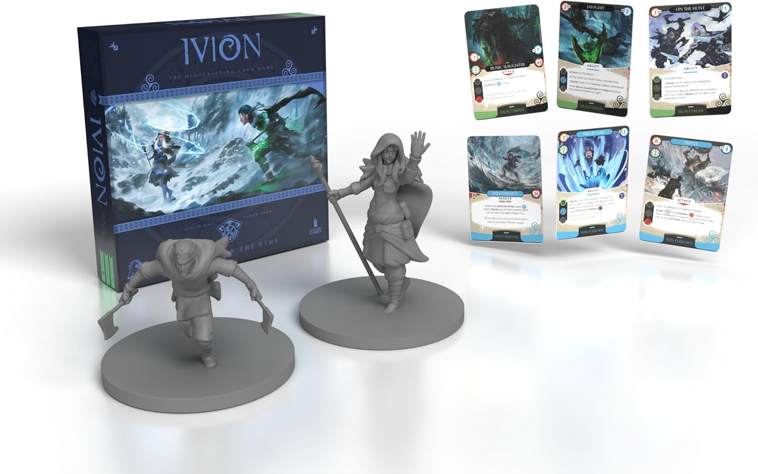 APE Games: Ivion: The Rune & The Rime - Herocrafting, Fantasy Fighting Deck-Building Board Game, Stand-Alone & Cross Compatible, Ages 13+, 2 Players