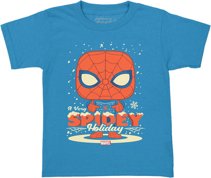 Funko Pocket POP! & Tee: Marvell-Holiday Spiderman - Spider-Man - Extra Large - (XL) - T-Shirt - Clothes With Collectable Vinyl Minifigure - Gift Idea - Toys and Short Sleeve Top for Adults Unisex