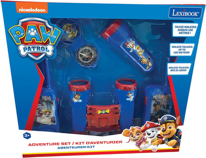 Lexibook RPTW12PA Paw Patrol Chase-Adventurer Set for Children, Walkie-Talkies 120m, Binoculars, Compass, Torchlight, Blue/Red