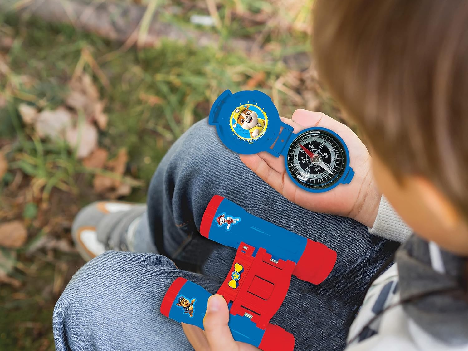 Lexibook RPTW12PA Paw Patrol Chase-Adventurer Set for Children, Walkie-Talkies 120m, Binoculars, Compass, Torchlight, Blue/Red