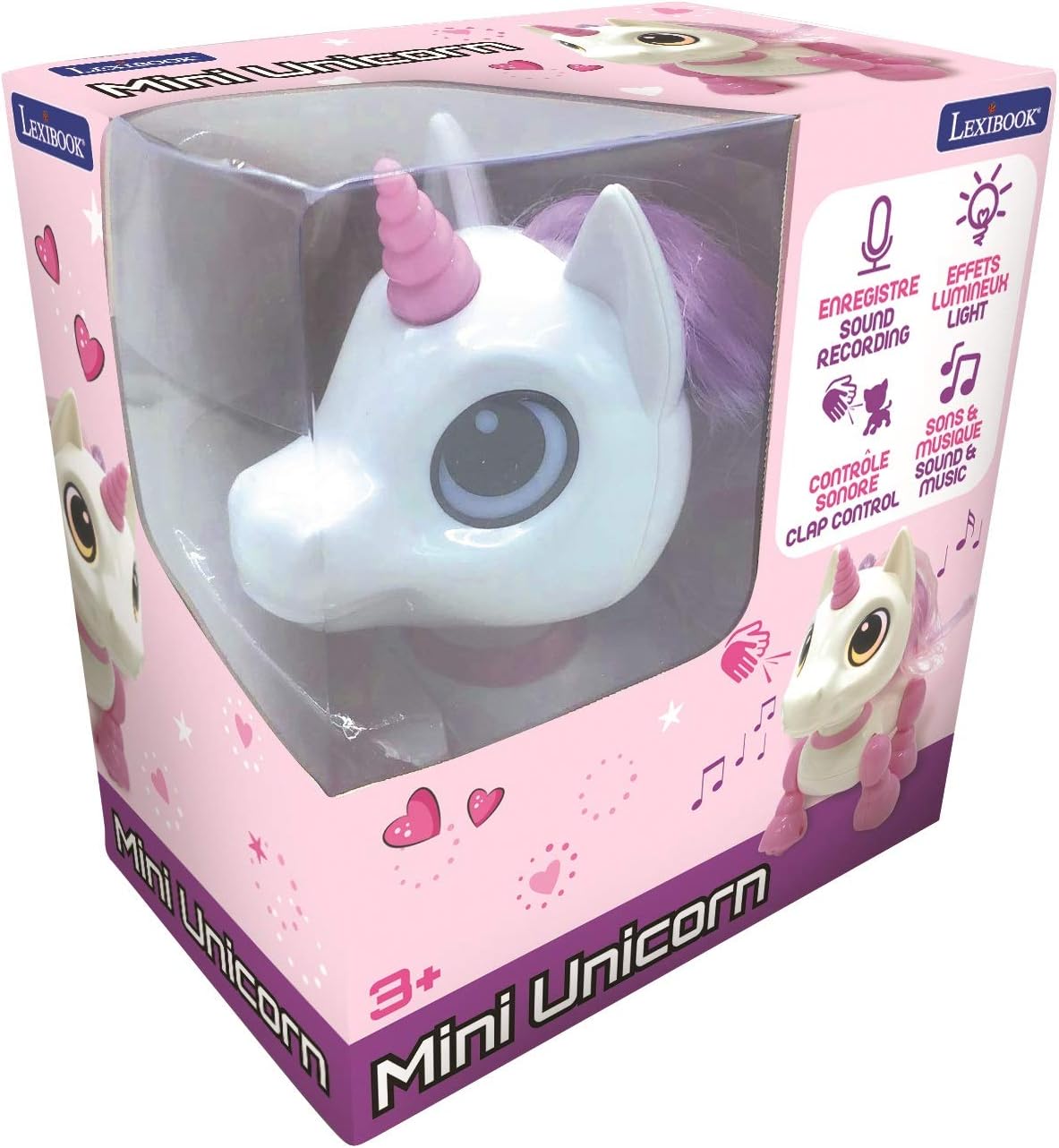 Lexibook Power Mini-My Little Unicorn Robot with Sounds, Music, Light Effects, Voice Repetition Function and Reaction to sounds-ROB02UNI