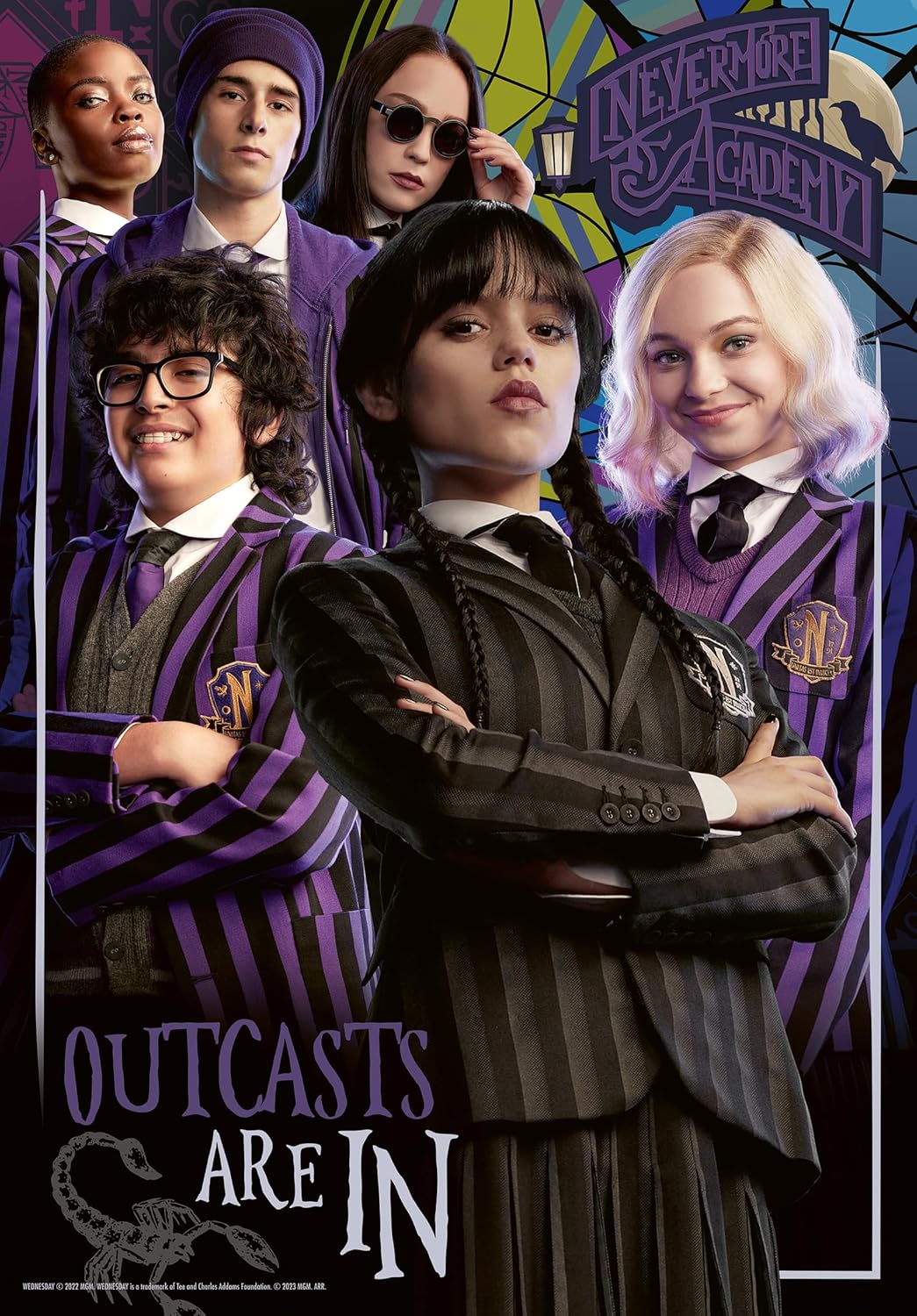 Ravensburger Wednesday Addams Gifts - 300 Piece Jigsaw Puzzle for Adults and Kids Age 8 Years Up - Outcasts Are In