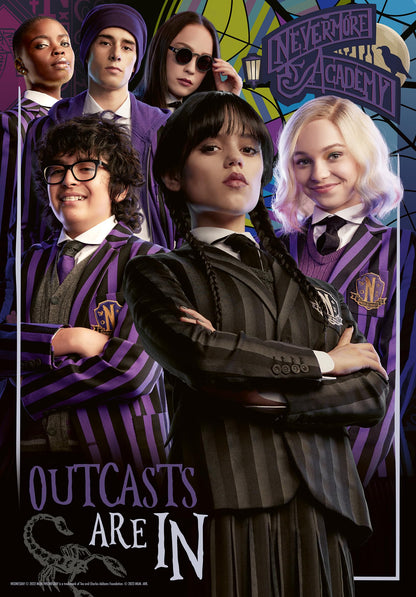 Ravensburger Wednesday Addams Gifts - 300 Piece Jigsaw Puzzle for Adults and Kids Age 8 Years Up - Outcasts Are In