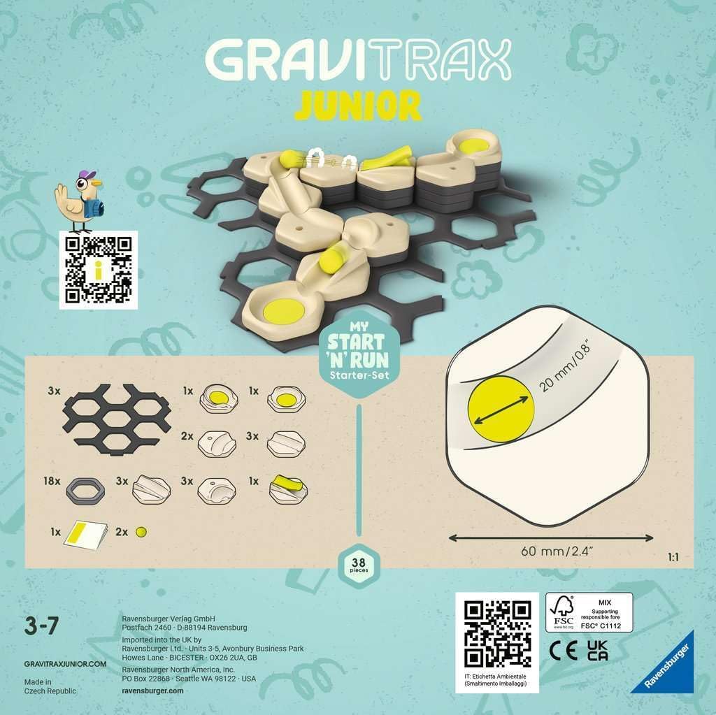 Ravensburger GraviTrax Junior Starter Set S - Expandable Marble Run for Children, Marble Run Mainly Made of Renewable Raw Materials with Educational Toy and Construction Toy from 3 Years