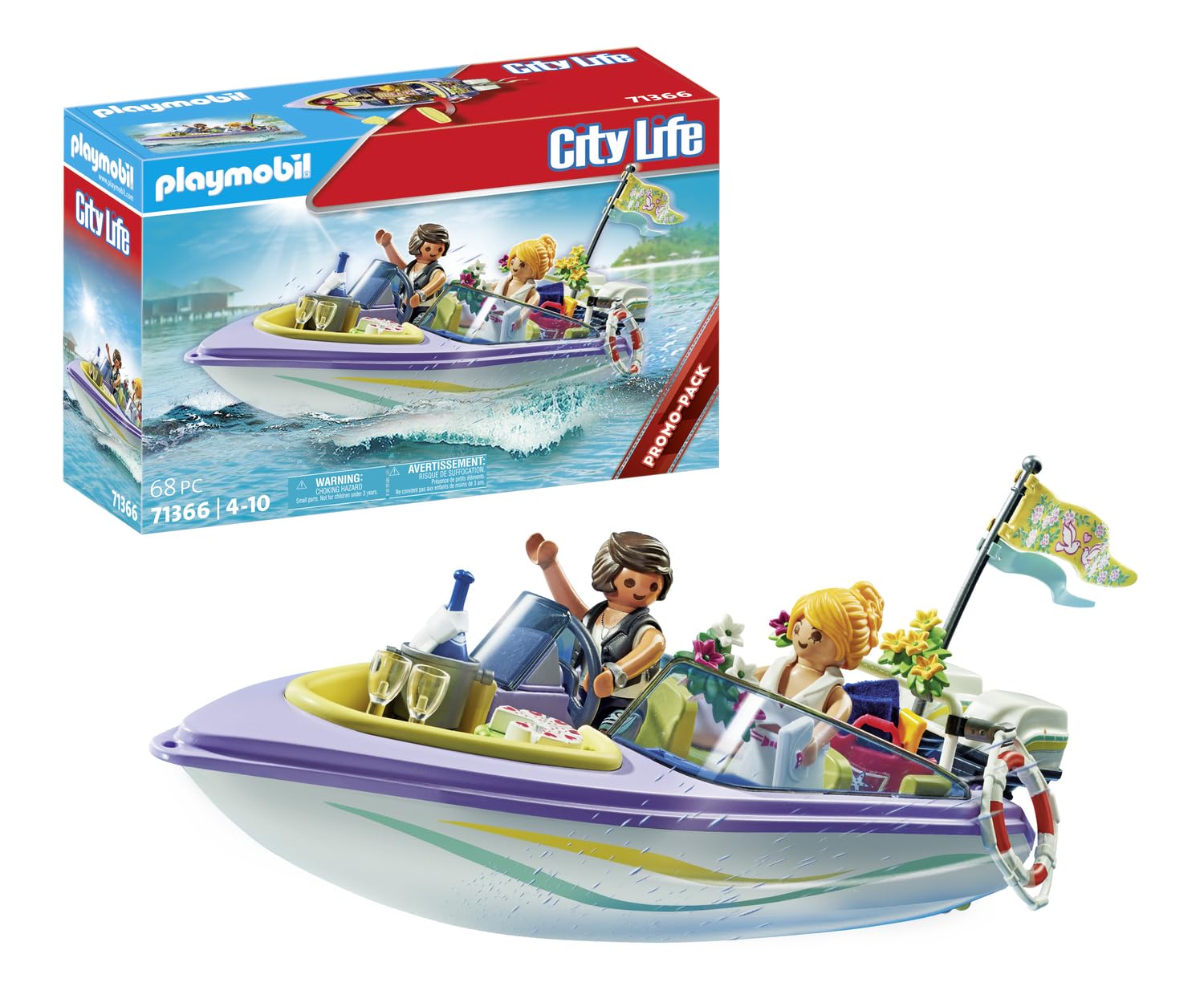 Playmobil 71366 Wedding Honeymoon Speedboat Trip Promo Pack, ceremony gift set, Fun Imaginative Role-Play, PlaySets Suitable for Children Ages 4+
