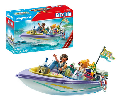 Playmobil 71366 Wedding Honeymoon Speedboat Trip Promo Pack, ceremony gift set, Fun Imaginative Role-Play, PlaySets Suitable for Children Ages 4+