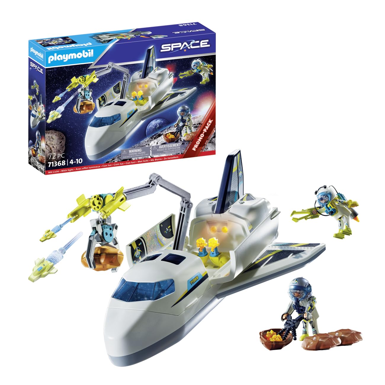 Playmobil 71368 Mission Space Shuttle Promo Pack, Outer Space Mission, Fun Imaginative Role-Play, Playset Suitable for Children Ages 4+