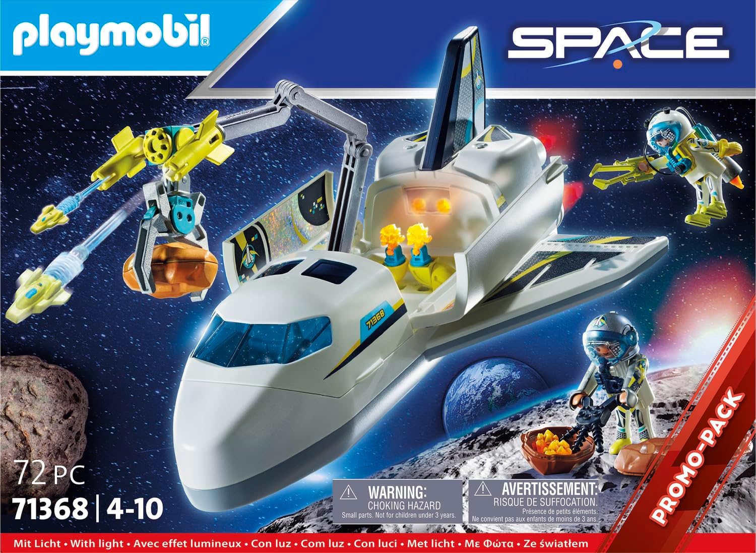 Playmobil 71368 Mission Space Shuttle Promo Pack, Outer Space Mission, Fun Imaginative Role-Play, Playset Suitable for Children Ages 4+