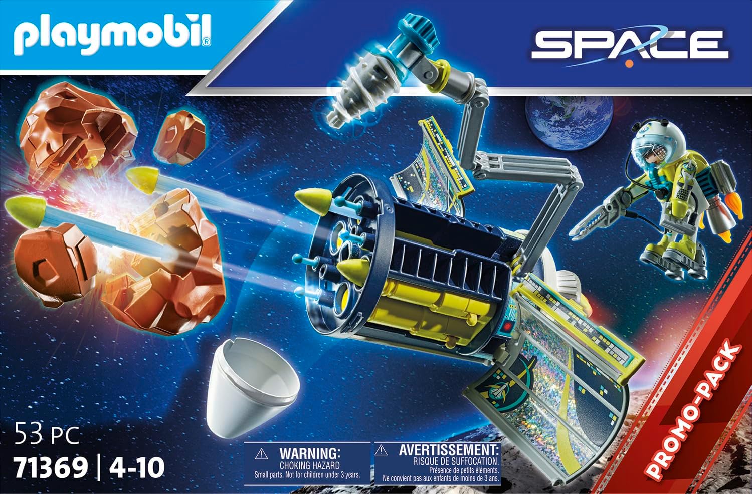 Playmobil 71369 Space Meteoroid Destroyer Promo Pack, Outer Space Mission, Fun Imaginative Role-Play, Playset Suitable for Children Ages 4+