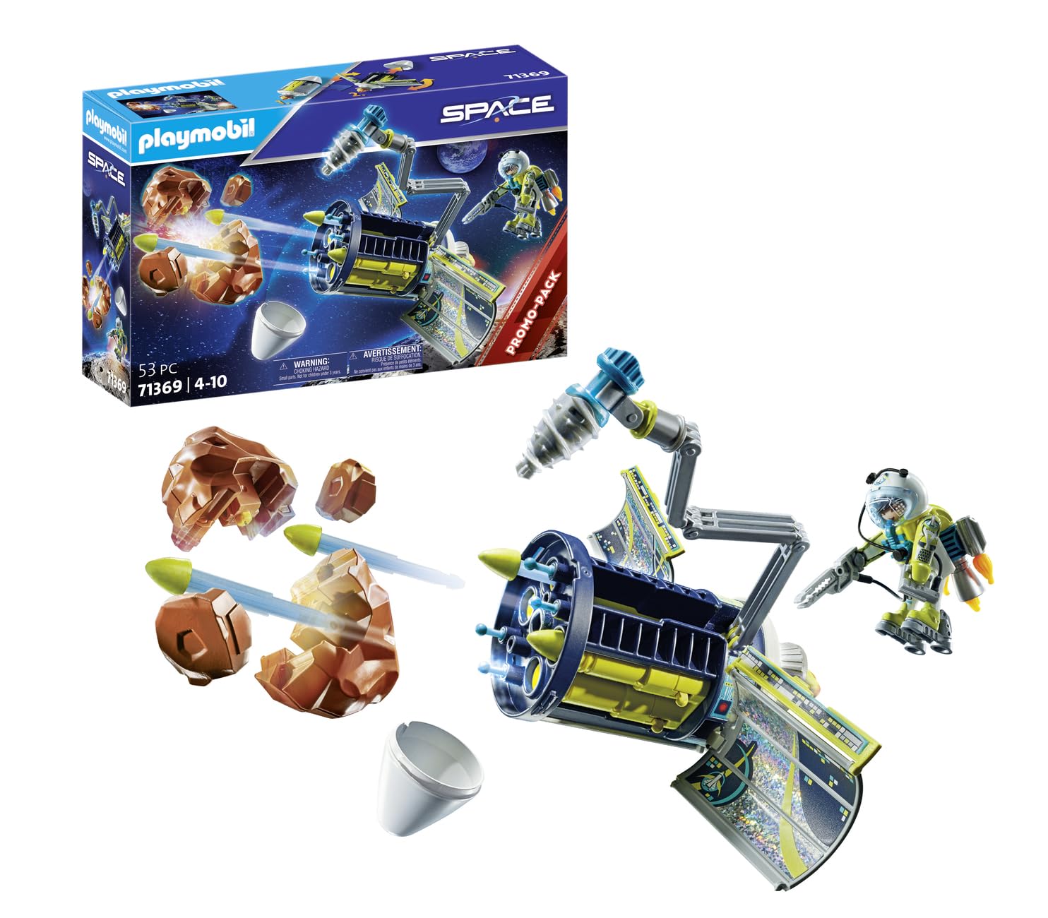 Playmobil 71369 Space Meteoroid Destroyer Promo Pack, Outer Space Mission, Fun Imaginative Role-Play, Playset Suitable for Children Ages 4+