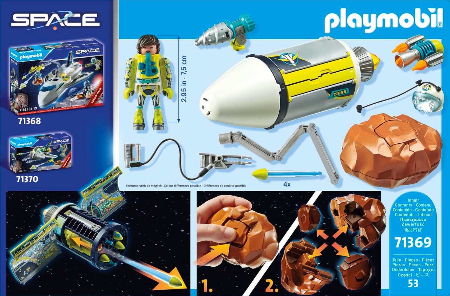 Playmobil 71369 Space Meteoroid Destroyer Promo Pack, Outer Space Mission, Fun Imaginative Role-Play, Playset Suitable for Children Ages 4+