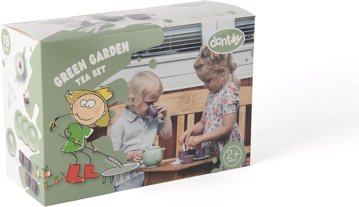 Dantoy 4782 Green Garden - Juego de té (16 Piezas