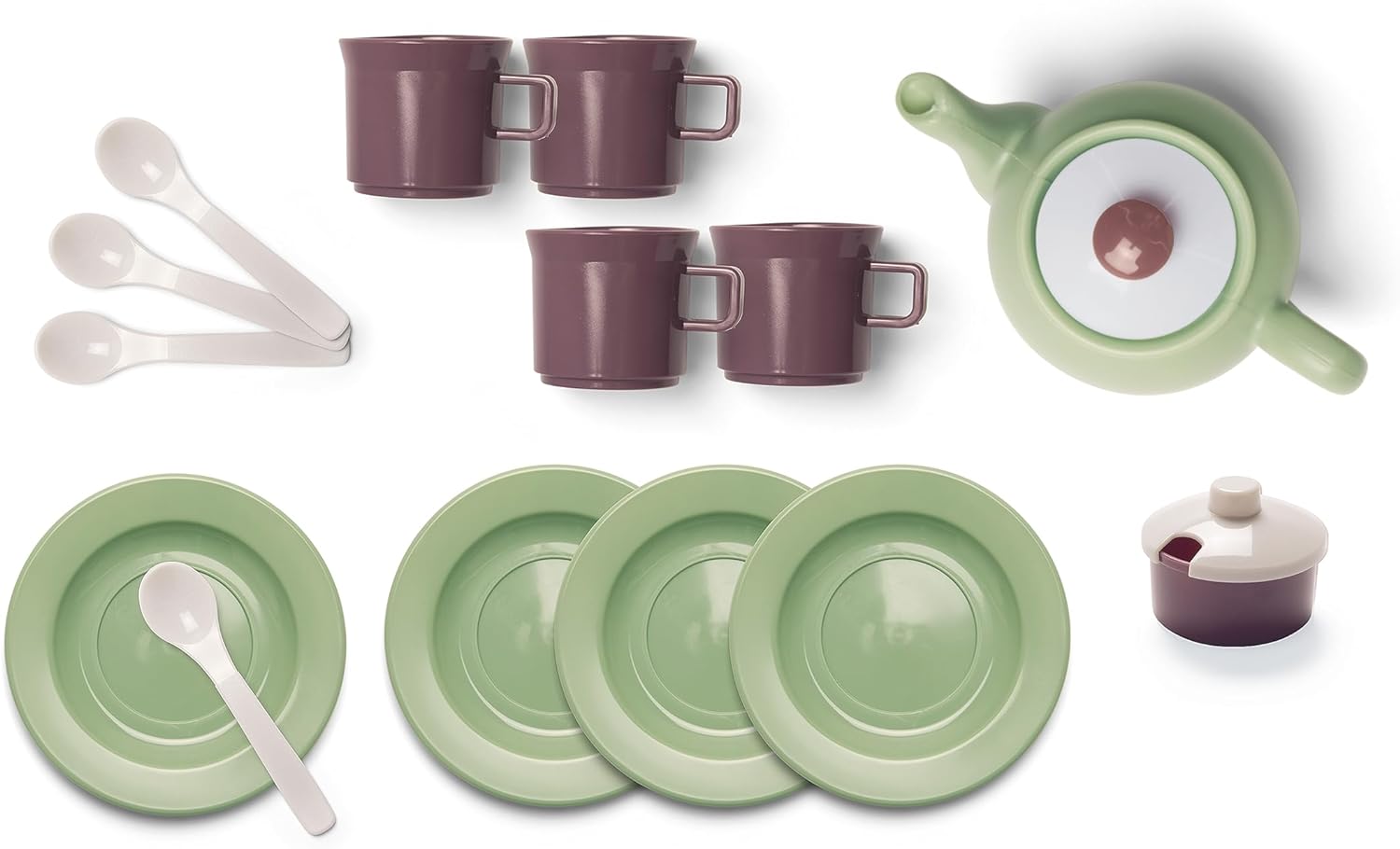 Dantoy 4782 Green Garden - Juego de té (16 Piezas