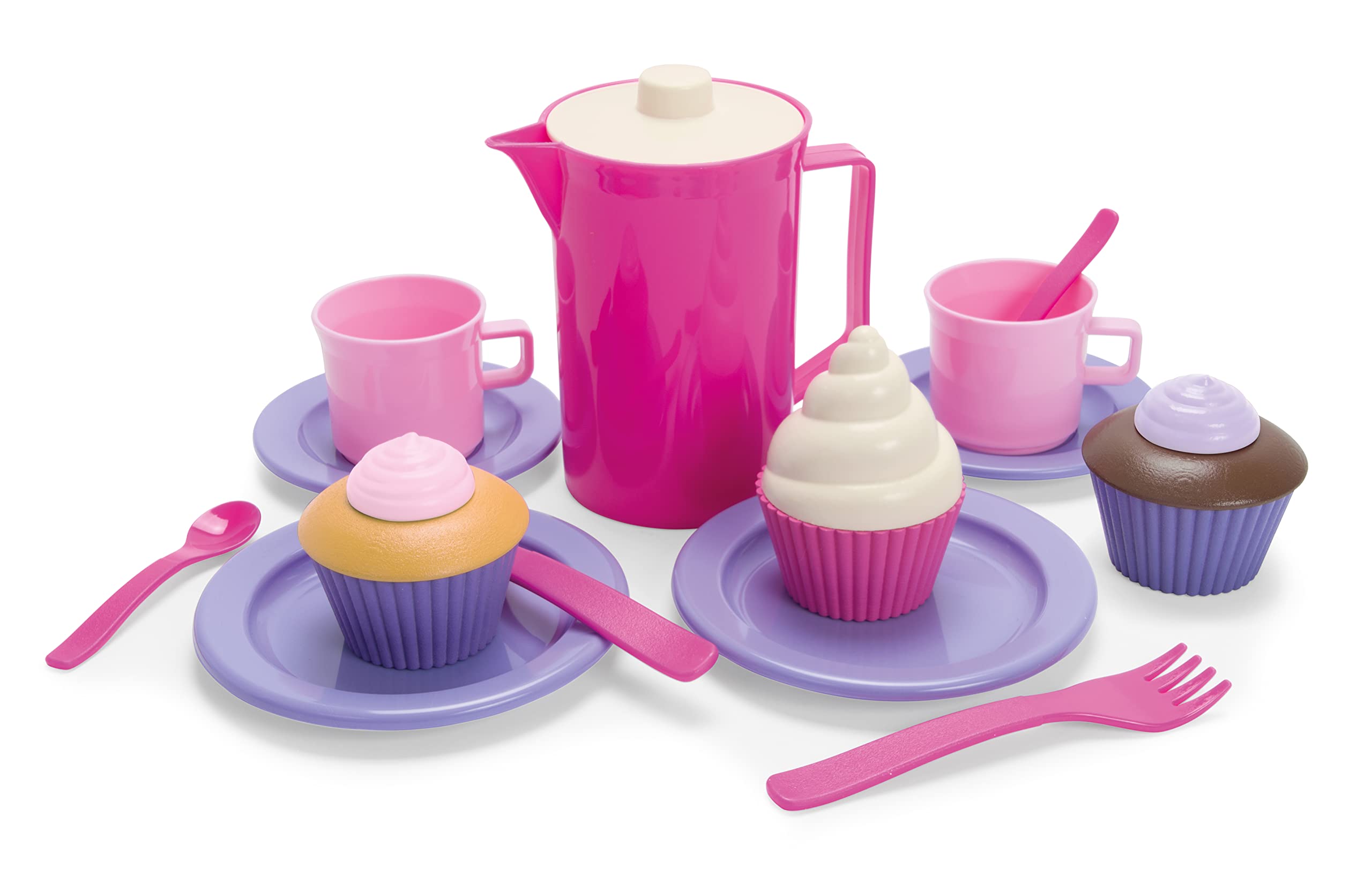 Dantoy - Princess Coffee Set with 3 Cakes - Creative Fun for Fine Motor Skills & Imagination - 2+ Years - Ecolabel - Dishwasher Safe
