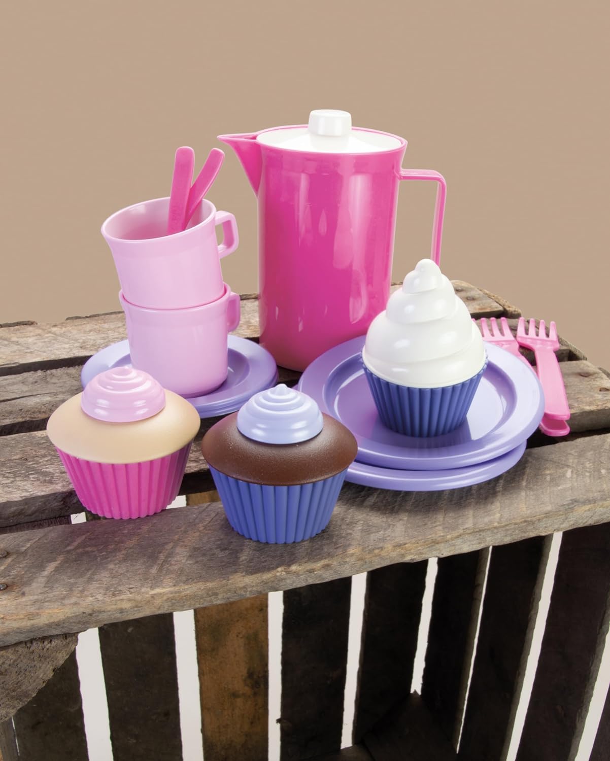 Dantoy - Princess Coffee Set with 3 Cakes - Creative Fun for Fine Motor Skills & Imagination - 2+ Years - Ecolabel - Dishwasher Safe