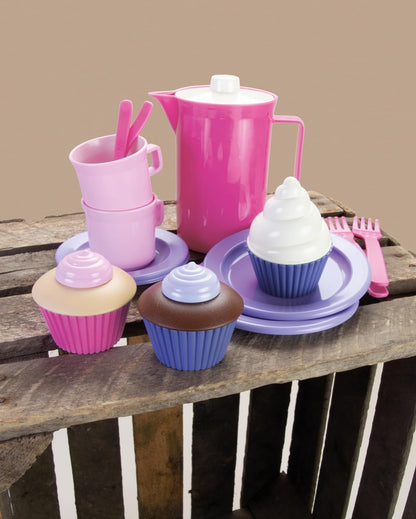 Dantoy - Princess Coffee Set with 3 Cakes - Creative Fun for Fine Motor Skills & Imagination - 2+ Years - Ecolabel - Dishwasher Safe