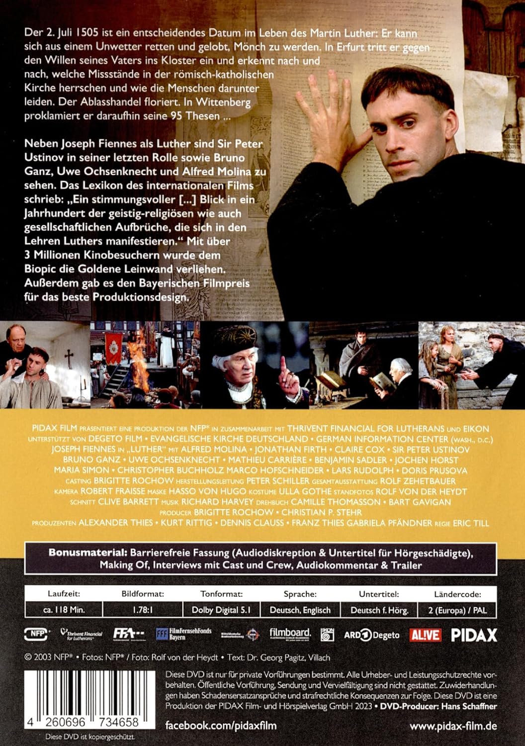 Luther - Er veränderte die Welt für immer / Preisgekrönte und starbesetzte Filmbiografie über den Kirchenreformer Martin Luther (Pidax Historien-Klassiker