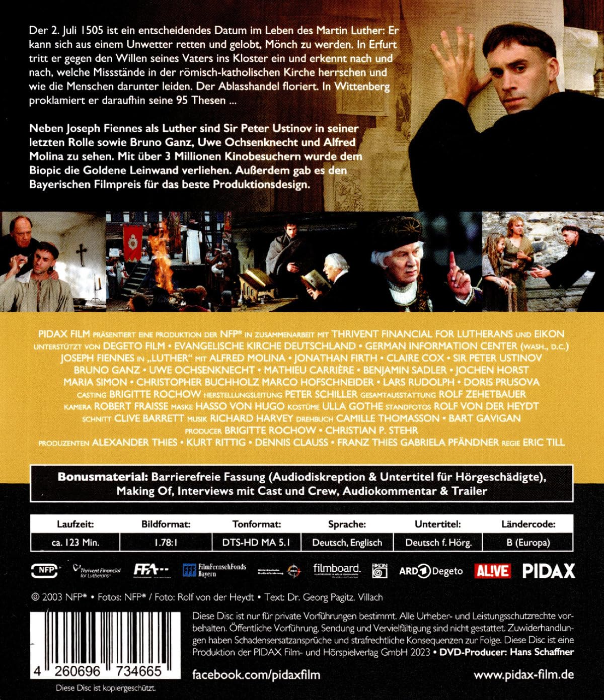 Luther - Er veränderte die Welt für immer / Preisgekrönte und starbesetzte Filmbiografie über den Kirchenreformer Martin Luther (Pidax Historien-Klassiker)
