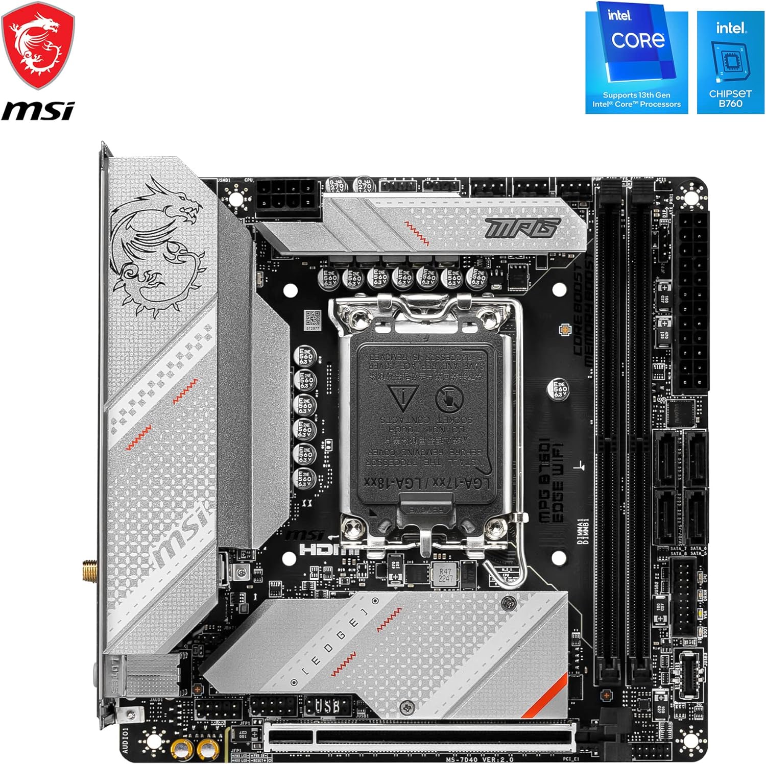 MSI MPG B760I EDGE WIFI (Socket 1700/B760/DDR5/S-ATA 6Gb/s/Mini ITX