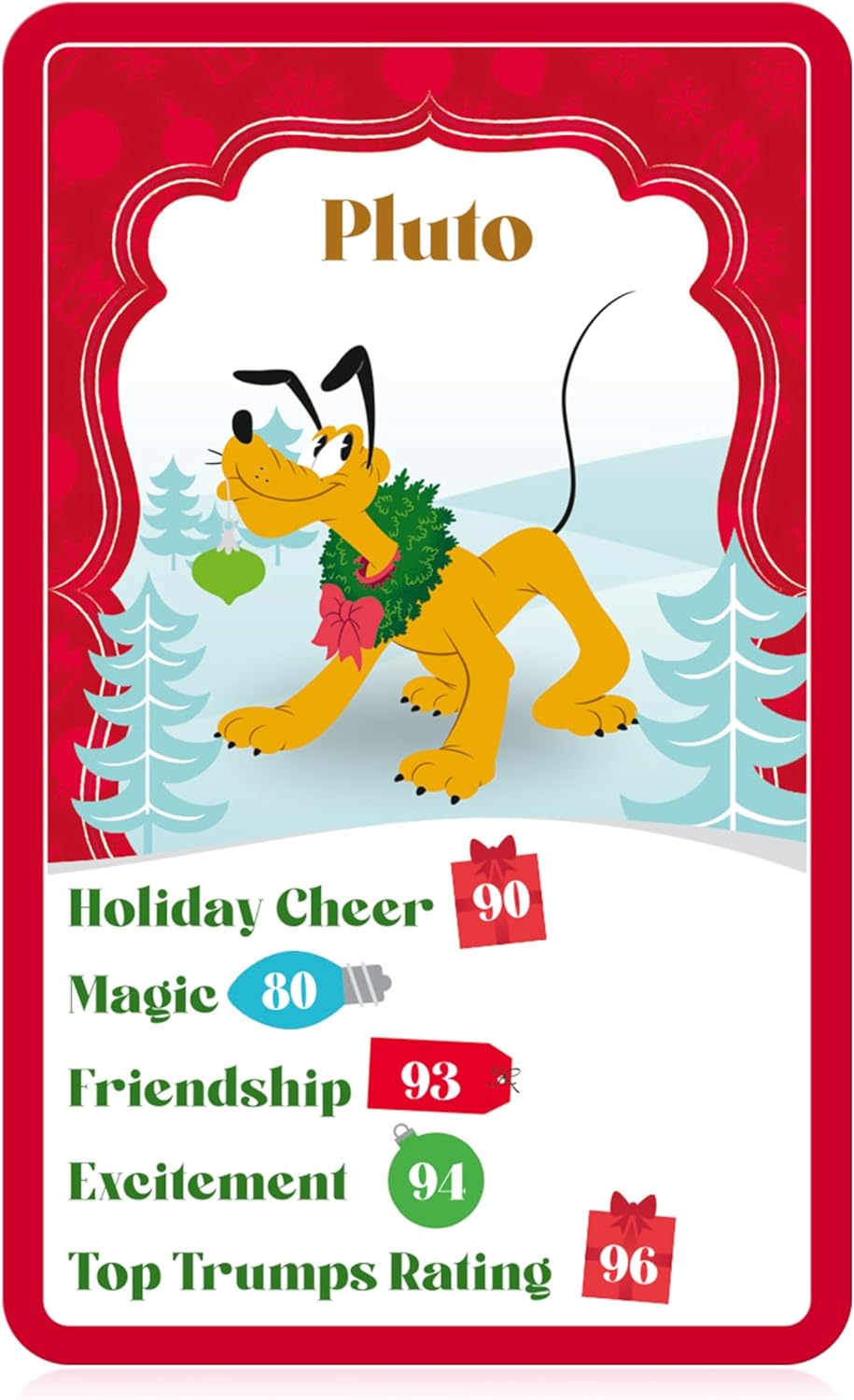 Top Trumps Disney Holiday Spirit, spezielles Lernkartenspiel, spielt mit Stitch, Moana, Pluto und Tigger, tolles Geschenk und Weihnachtsstrumpffüllung, für Kinder ab 8 Jahren