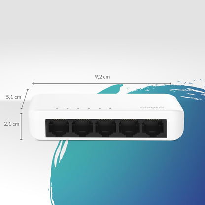 STRONG SW5000P | 5-Port Switch Gigabit Ethernet | Table and Wall Mounting | Ideal for Fast LAN Connections | Network Expansion |