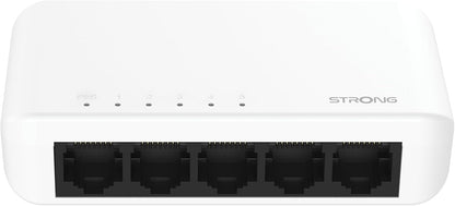 STRONG SW5000P | 5-Port Switch Gigabit Ethernet | Table and Wall Mounting | Ideal for Fast LAN Connections | Network Expansion |