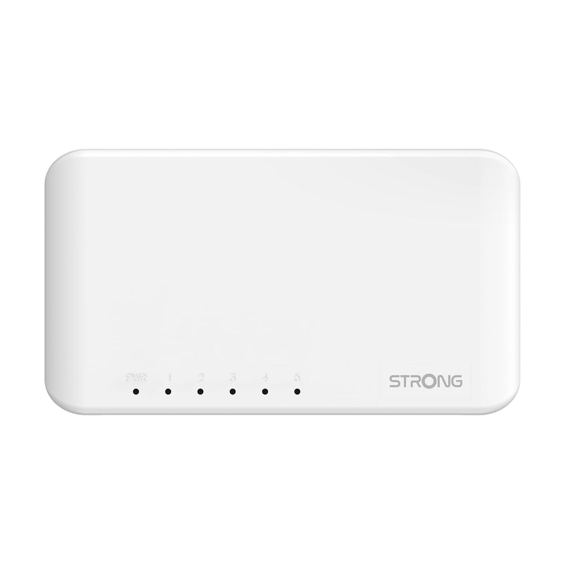 STRONG SW5000P | 5-Port Switch Gigabit Ethernet | Table and Wall Mounting | Ideal for Fast LAN Connections | Network Expansion |