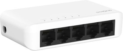 STRONG SW5000P | 5-Port Switch Gigabit Ethernet | Table and Wall Mounting | Ideal for Fast LAN Connections | Network Expansion |