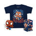 Funko Pocket Pop! & Tee: Marvel - Spider-Man - Spidey - Pan di Zenzero - per Bambini e Ragazzi - Large - (L) - T-Shirt, Maglietta - Vestiti con Minifigure in Vinile da Collezione - Idea Regalo