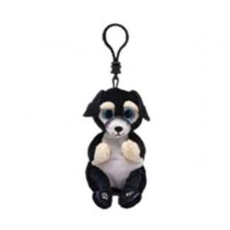 Ty Beanie Bellies Clips T43113 Plush Key Holder, Ranger The Dog with Blue Eyes Glitter, Plush Animals with Soft Belly 12 cm